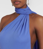 Alex Perry Scarf-detail open-back jersey gown