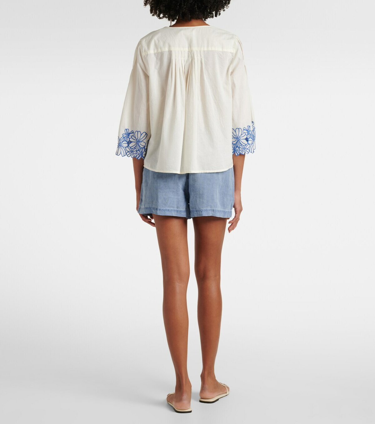 Velvet Blake embroidered cotton blouse