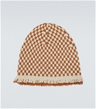 Bode - Fringe-trimmed checked wool beanie