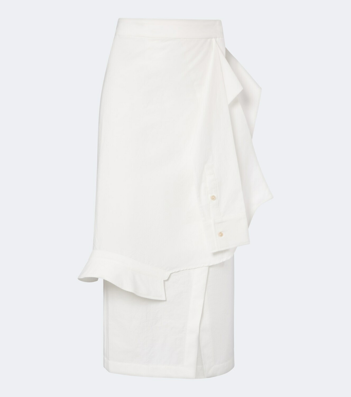 Róhe Asymmetric cotton-blend midi skirt