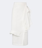 Róhe Asymmetric cotton-blend midi skirt
