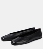 The Row Eva leather ballet flats