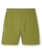 Outdoor Voices - High Stride 5&quot; twisted bended Striped Recycled-Jersey Shorts - Green