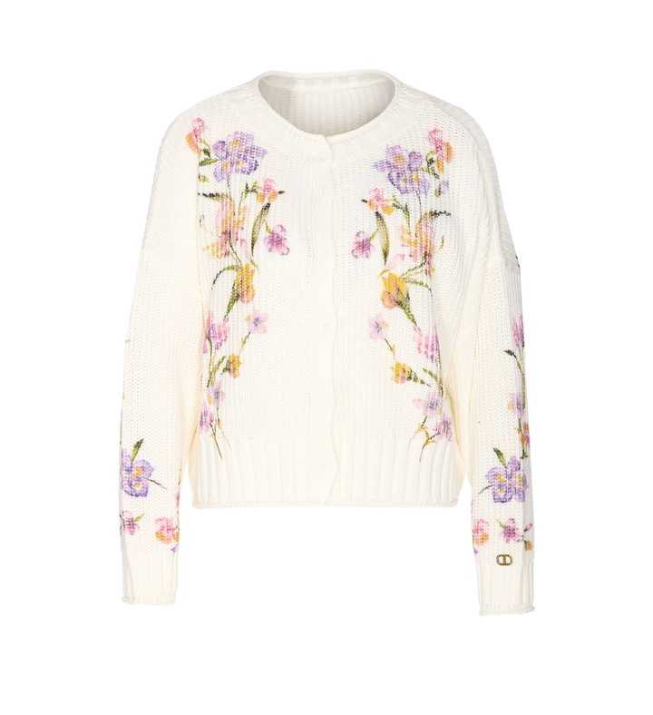 Photo: TwinSet Knit Cardigan With Flower Print