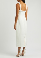 Odd Muse Ultimate Muse Embellished Stretch-crepe Midi Dress Elegant day Dress, White UK8-10 / S