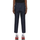 AMI Alexandre Mattiussi Indigo Pleated Trousers