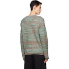 Andersson Bell Green and Brown Multi Melange Crewneck Sweater