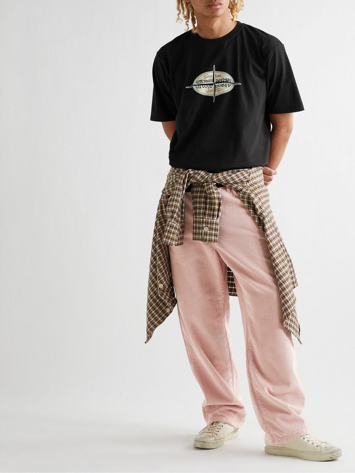 Stussy - Big Ol' Straight-Leg Cotton-Corduroy Trousers - Pink Stussy