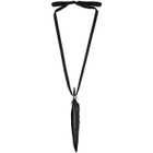 Ann Demeulemeester SSENSE Exclusive Black Ribbon and Feather Necklace