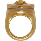 Versace Gold Pearl Medusa Signet Ring