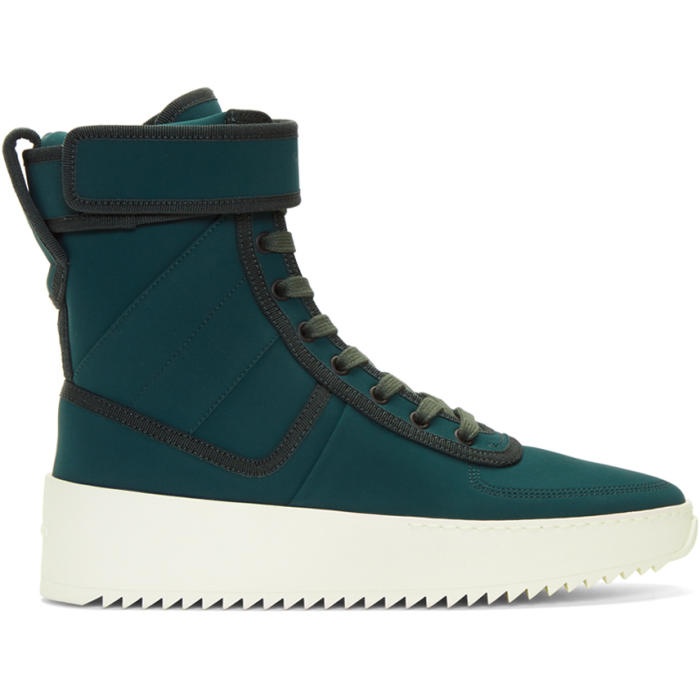 Photo: Fear of God Green Military High-Top Sneakers 