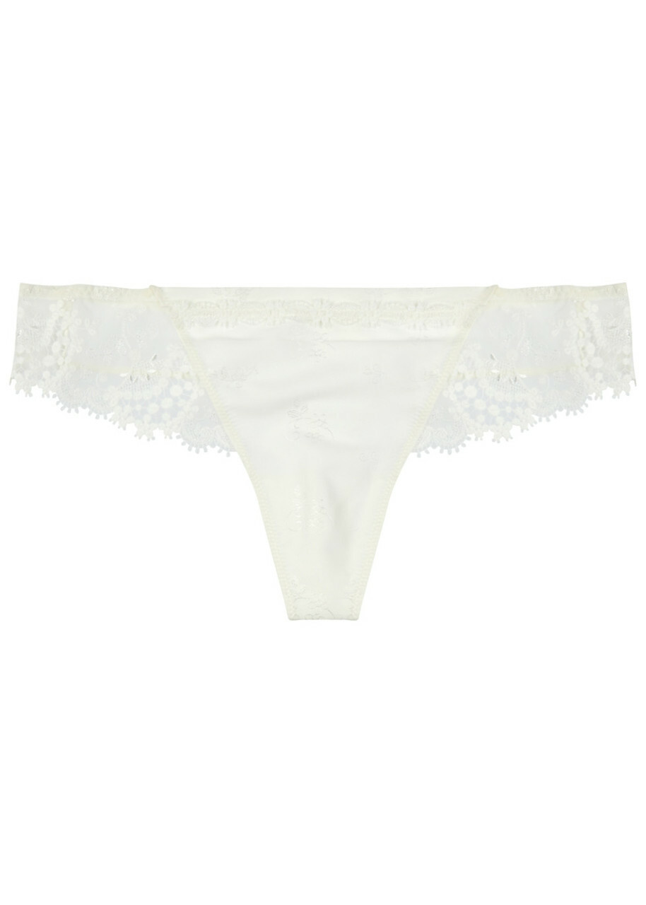Simone PÉRÈLE Wish Satin Thong Ivory