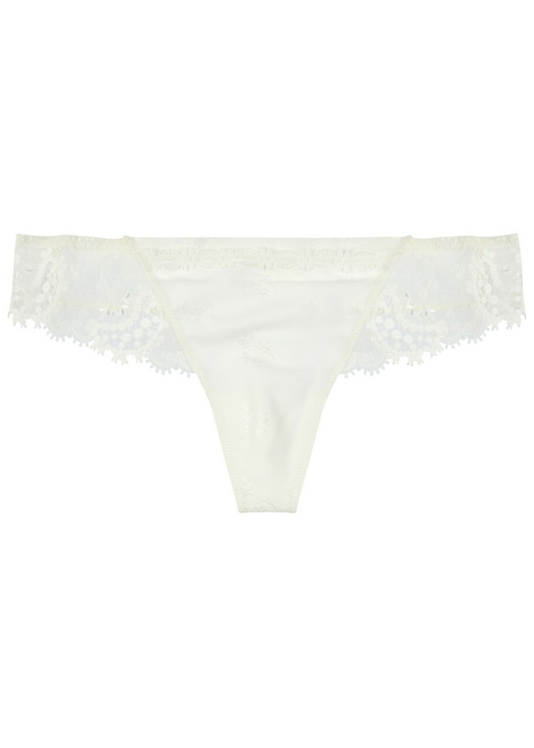 Photo: Simone PÉRÈLE Wish Satin Thong Ivory