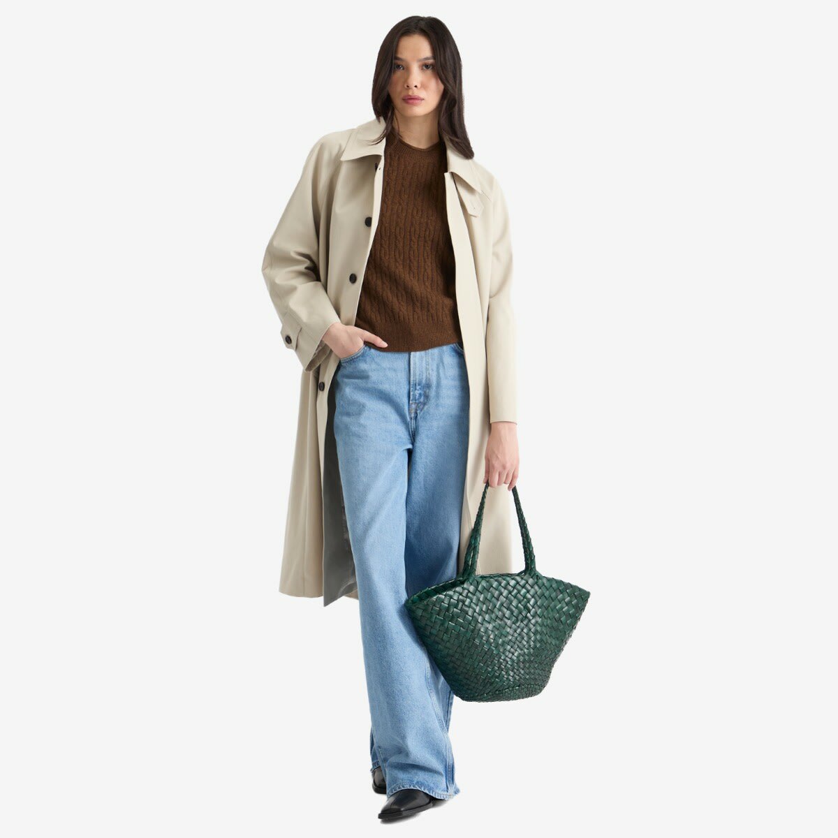GUEST IN RESIDENCE Women's Cable Vest In Cashmere in Chestnut