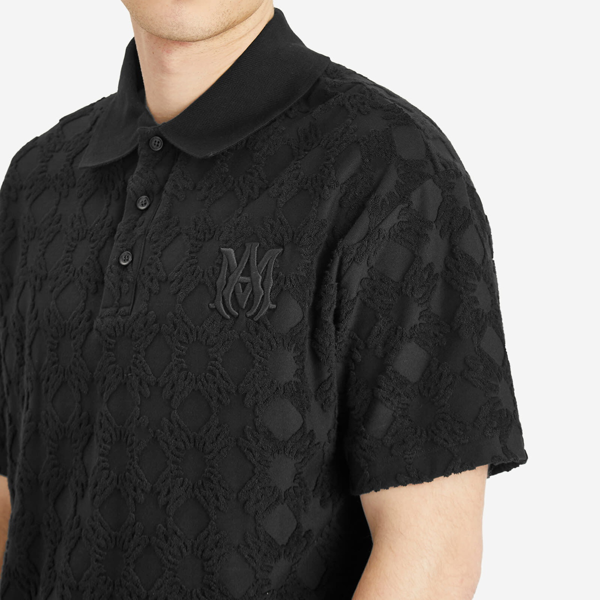AMIRI Men's MA Quad Toweling Polo in Black