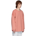 Juun.J Pink Logo Long Sleeve T-Shirt