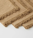 Once Milano Set of 4 macramé linen napkins