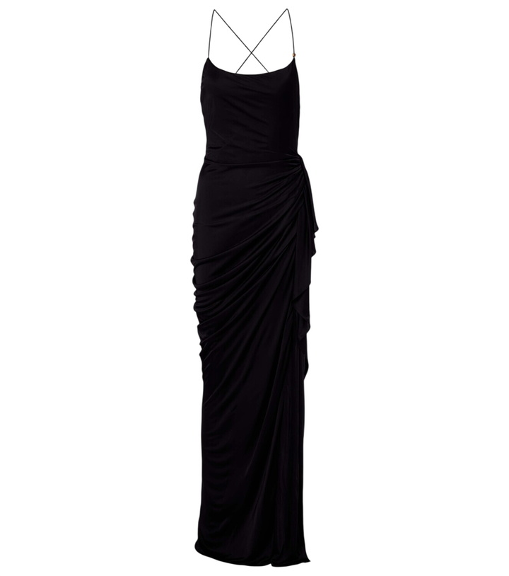 Versace Black Sculptural Shoulder Cut-Out Dress Versace Versace Black Sculptural Shoulder Cut-Out Dress Versace