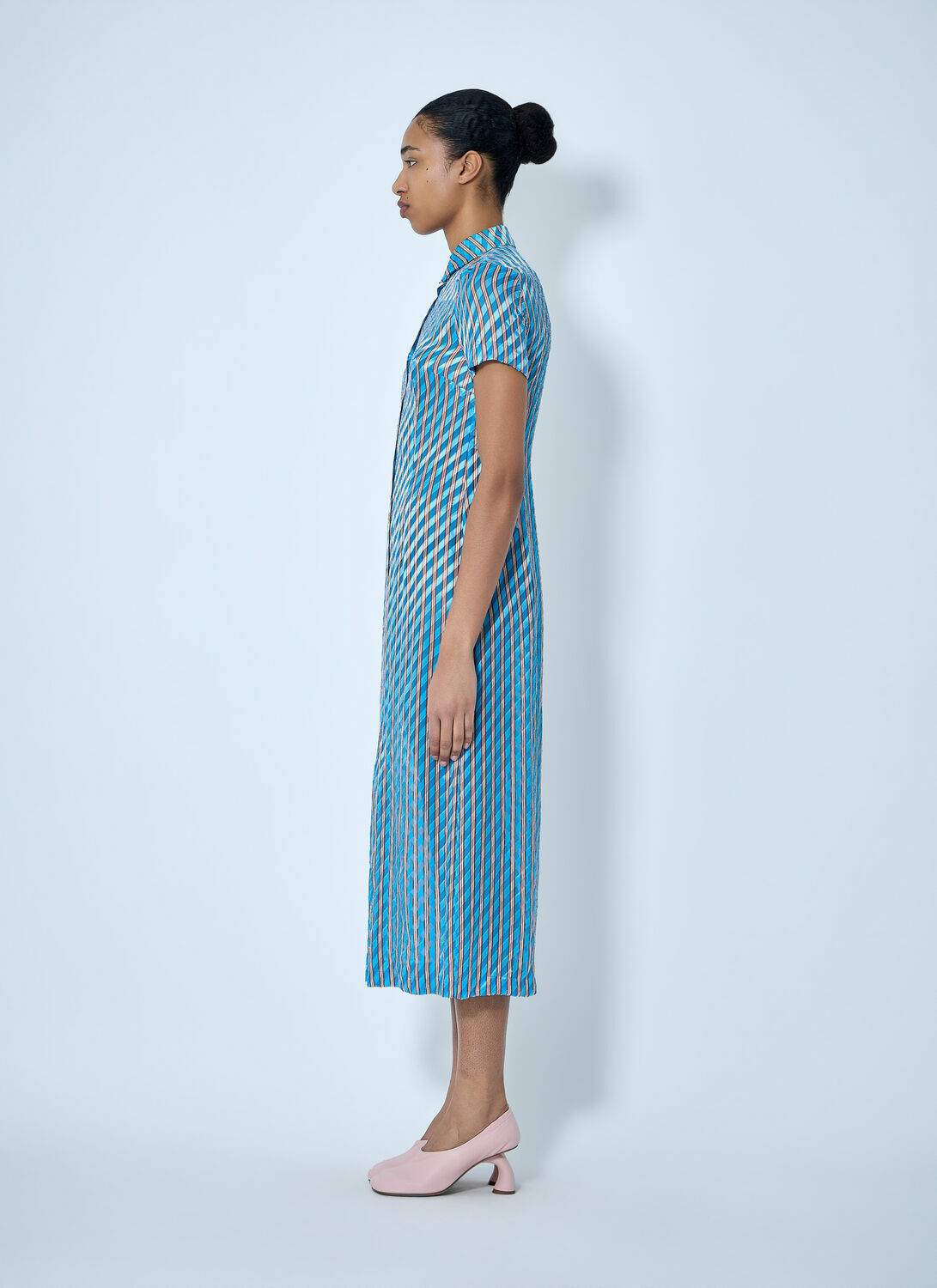 Dries Van Noten Striped Midi Shirt Dress