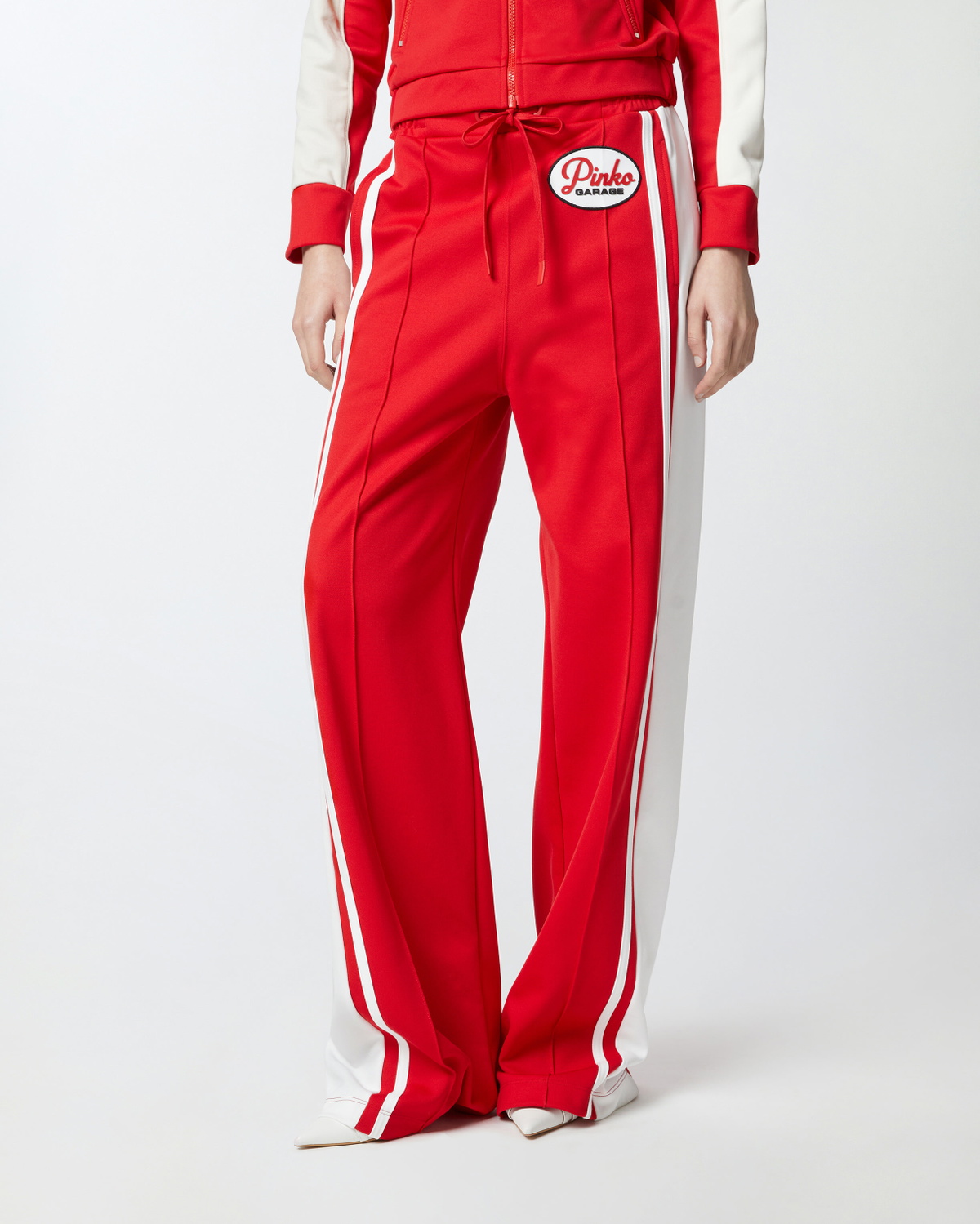 Pinko Pinko Garage Sports Trousers With Side Band Detail Red/Butter