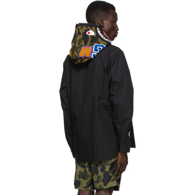 BAPE Black 1st Camo Shark Hoodie Shirt A Bathing Ape