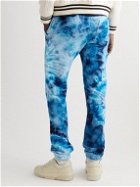 AMIRI - Straight-Leg Logo-Print Tie-Dyed Cotton-Jersey Swatpants - Blue