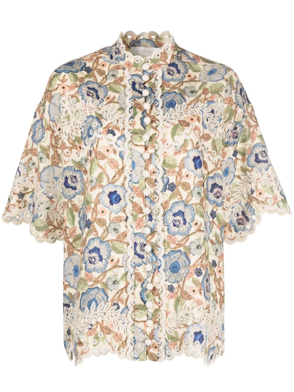 Zimmermann Zimmermann Embroidered silk shirt