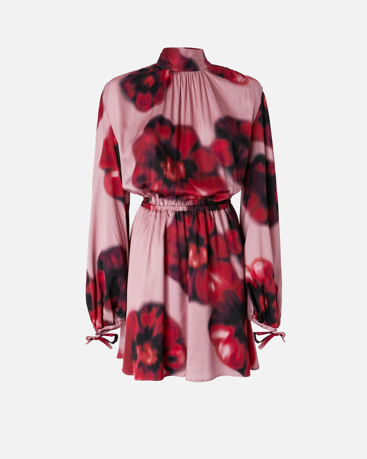 ワンピース PINKO Women Mid Skirts 105220 A2M2RA1 Red Pinko Fade Effect Midi Dress With Floral Print And Draping