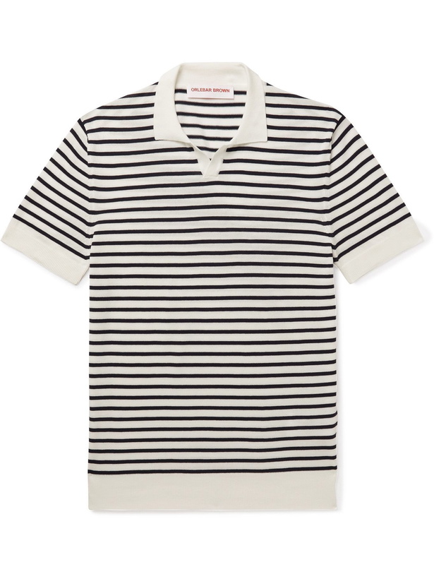 Photo: ORLEBAR BROWN - Holman Slim-Fit Striped Sea Island Cotton Polo Shirt - Blue