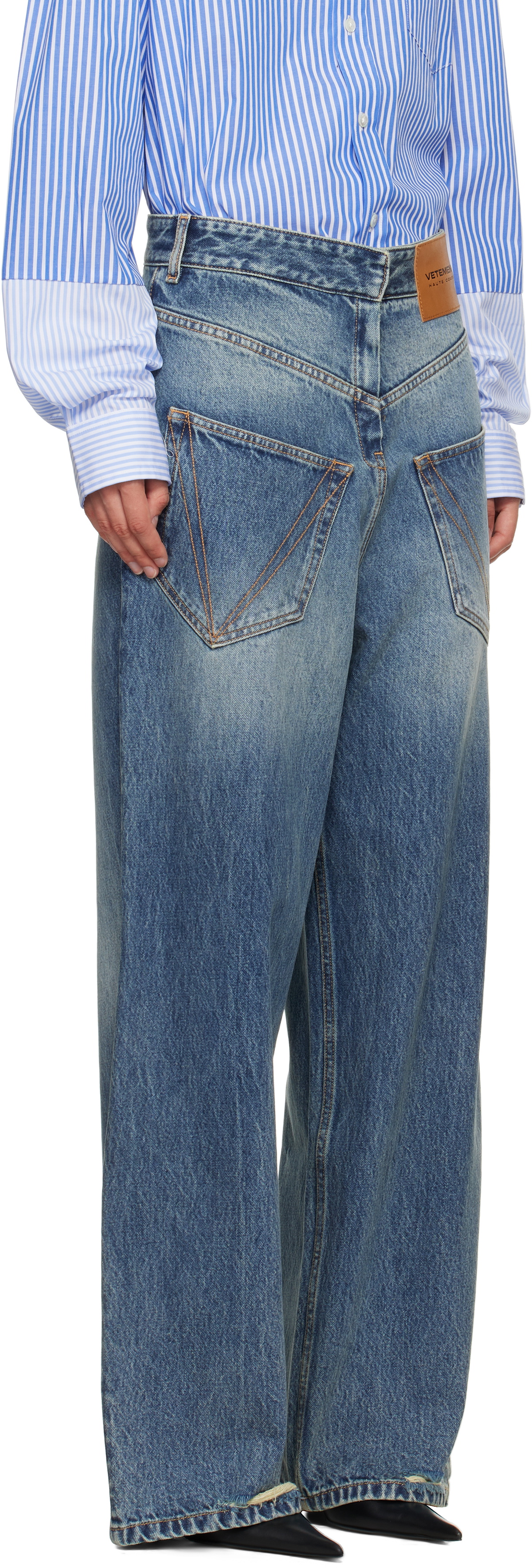 VETEMENTS Blue Back To Front Jeans