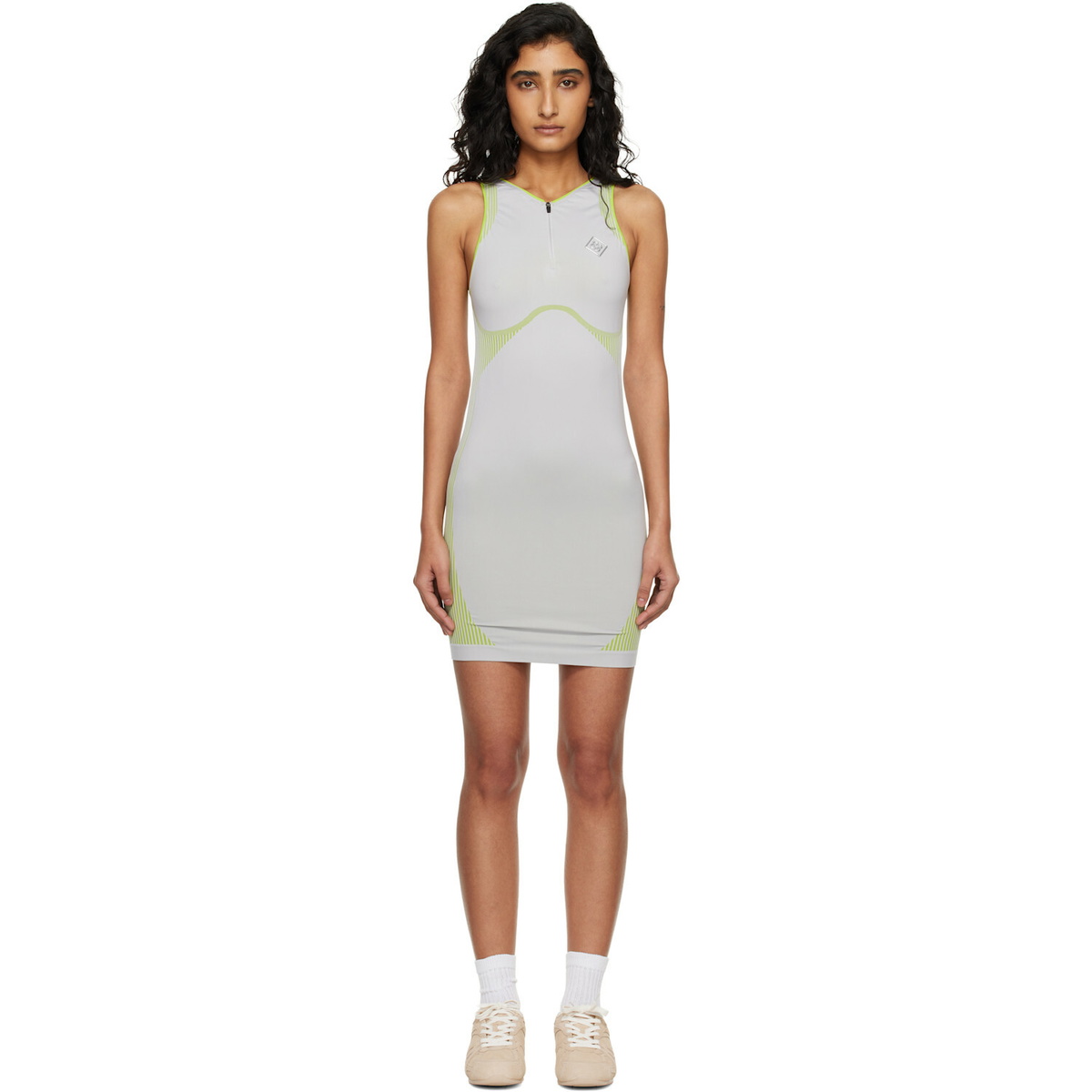 Casablanca Gray & Green Seamless Minidress