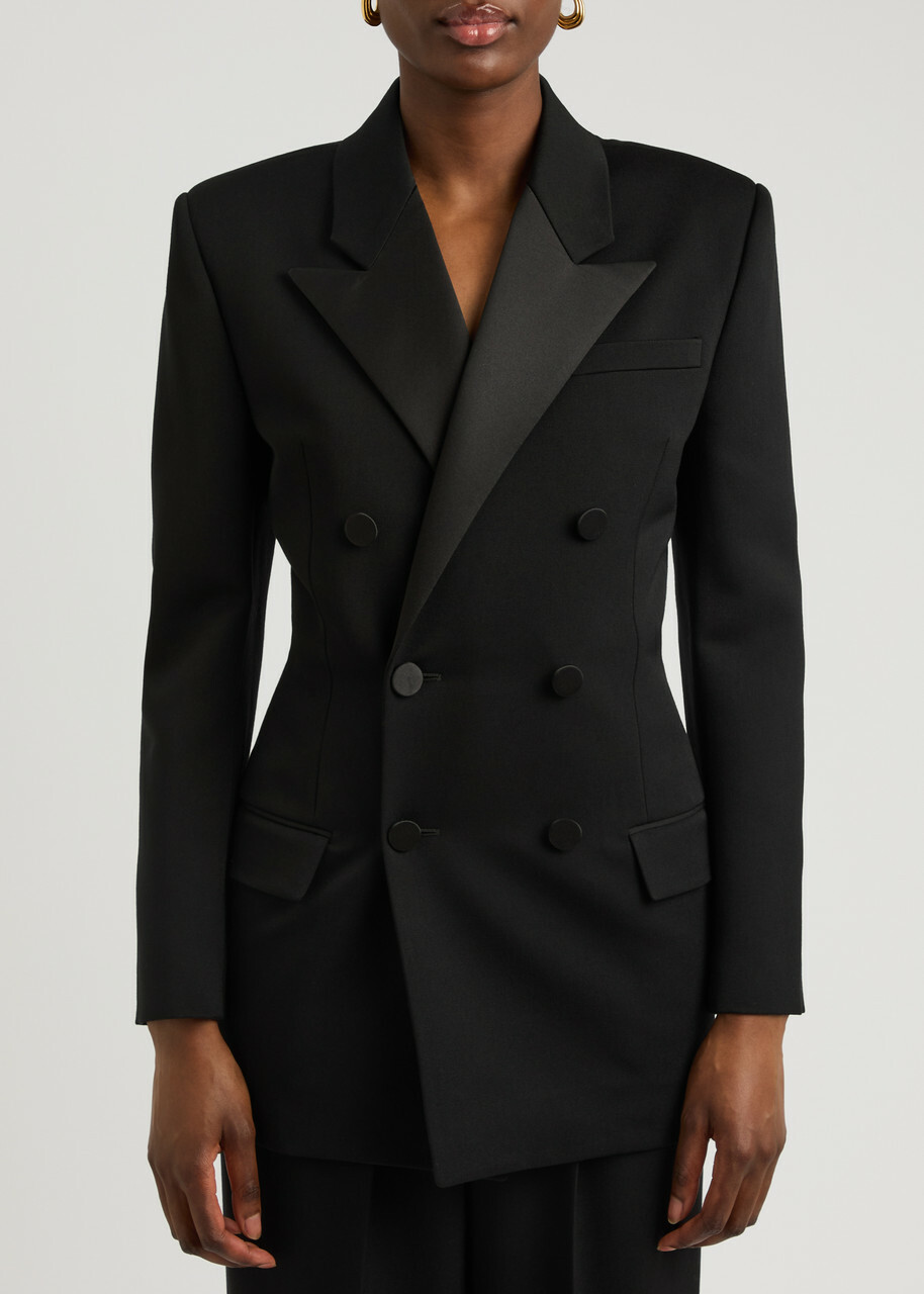 ベスト・ジレ SAINT LAURENT Certified wool double-breasted blazer Saint Laurent Double-breasted Wool Blazer Black Saint Laurent