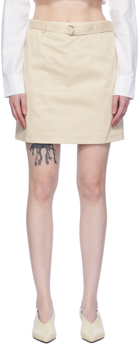 Elleme Beige Belted Miniskirt