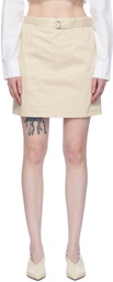 Elleme Beige Belted Miniskirt