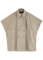Herno Double-breasted Cotton Trench Cape Taupe