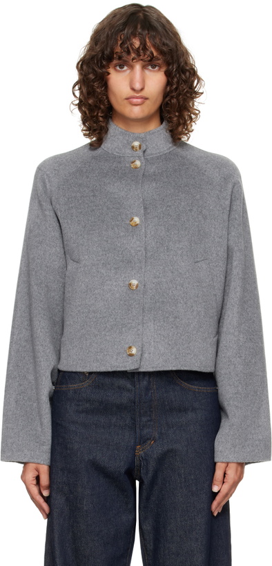 Photo: Loulou de Saison Gray Nyma Wool Drap Jacket