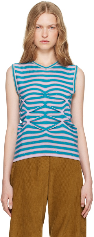 Photo: Kiko Kostadinov Blue & Pink Zabriskie Tank Top