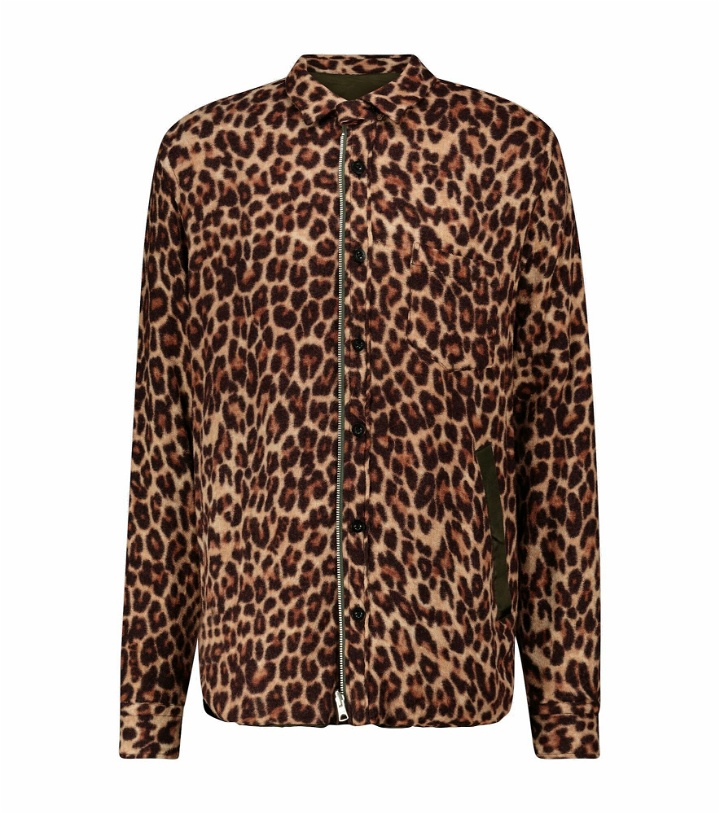 Photo: Sacai - Leopard Shrivel wool shirt