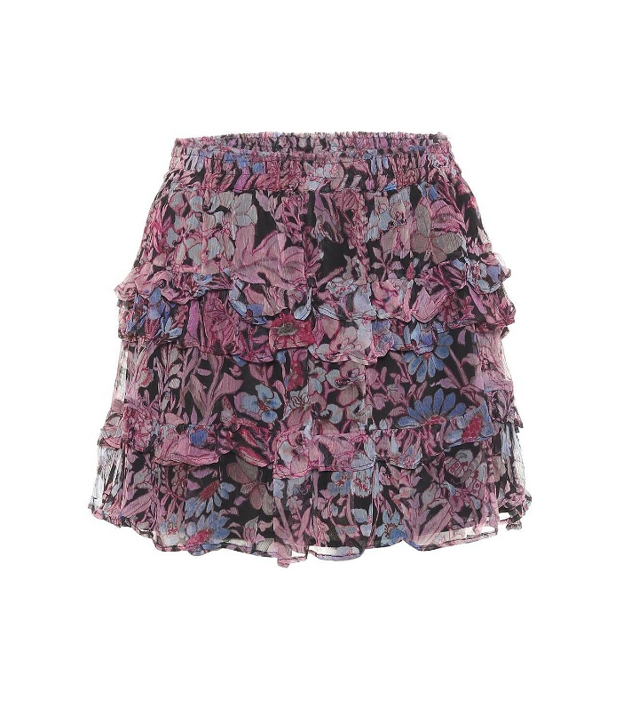 Photo: LoveShackFancy Benica floral chiffon miniskirt