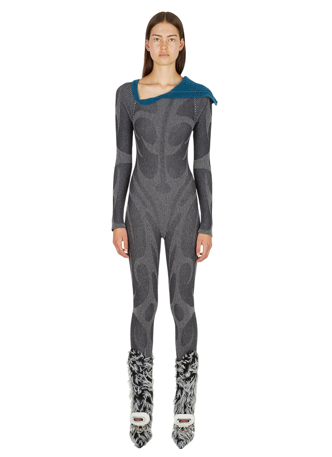 adidas LOTTA VOLKOVA Navy Zip Jumpsuit adidas LOTTA