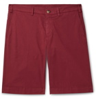 Canali - Stretch-Cotton Twill Shorts - Red