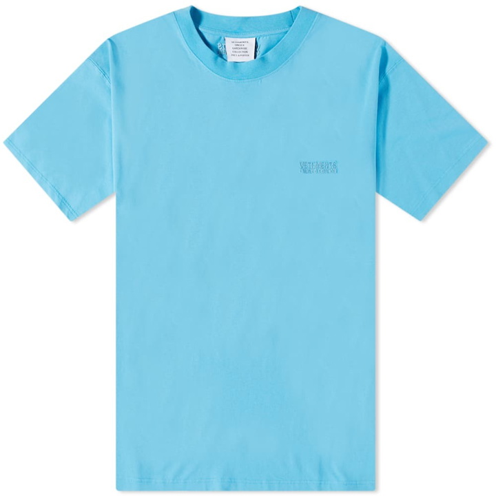 Photo: Vetements Men's Tonal Logo T-Shirt in Sky Blue