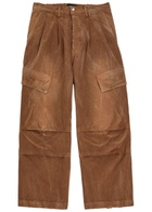 Nahmias Faded Denim Cargo Trousers Brown