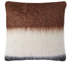 Viso Project Mohair Cushion in Brown/White/Black
