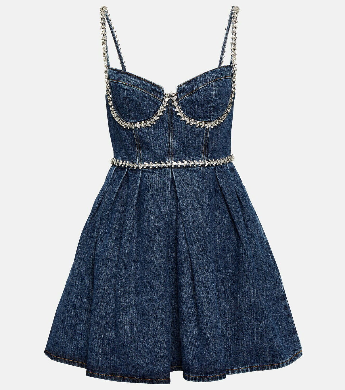 Self-Portrait Embellished denim minidress Self-Portrait