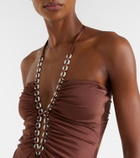 Adriana Degreas Solid Chain halterneck swimsuit