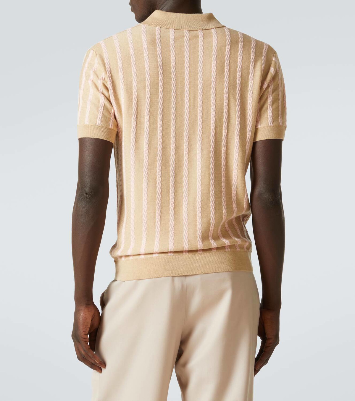 King & Tuckfield Striped wool polo shirt