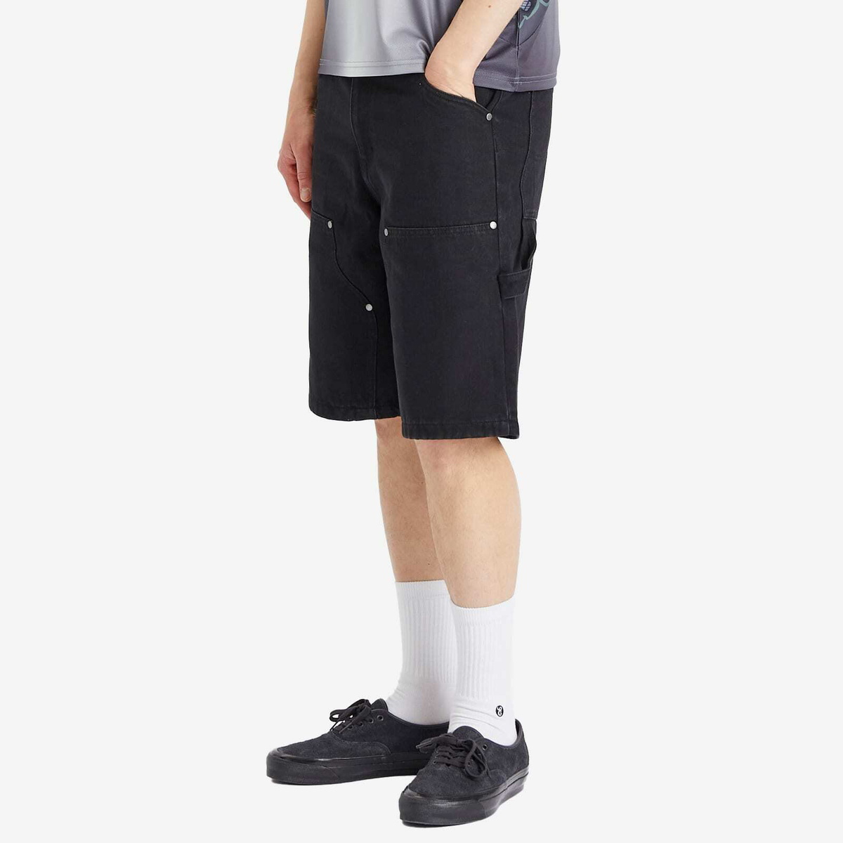 Dime Men's Carpenter Denim Shorts in Jet Black Dime