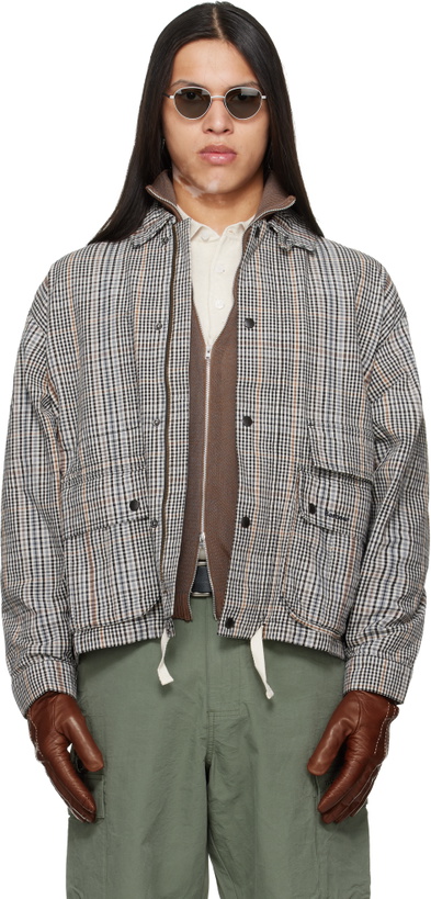 Photo: Barbour Off-White & Black Westoe Check Casual Jacket