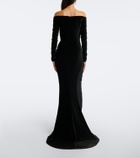 Safiyaa Pazienza crêpe and velvet gown